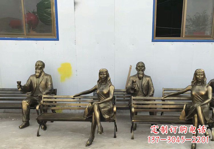 贵阳公园铜雕美女长椅人物雕塑