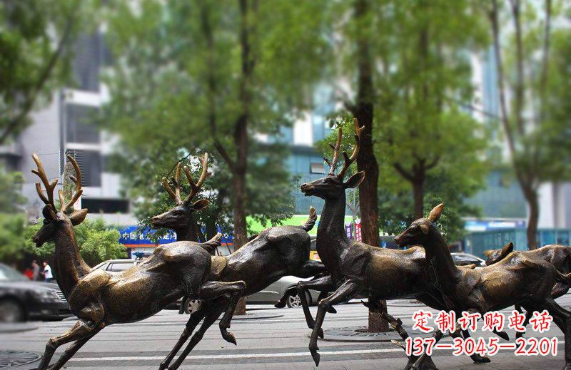 贵阳艺术精美的铜雕群鹿动物雕塑