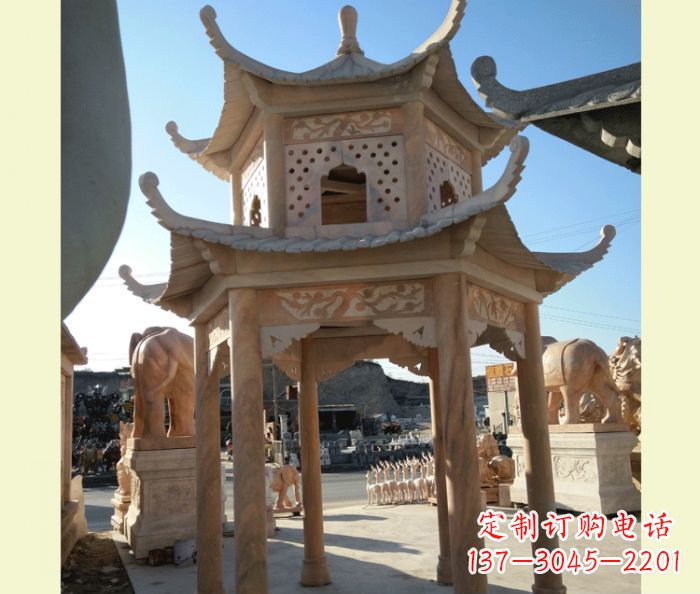 贵阳中式双层石雕凉亭