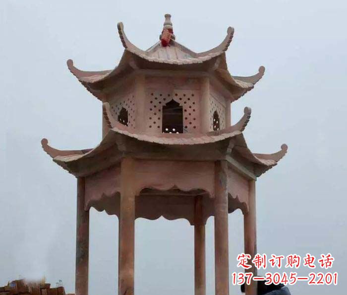 贵阳中领雕塑双层六角石雕凉亭