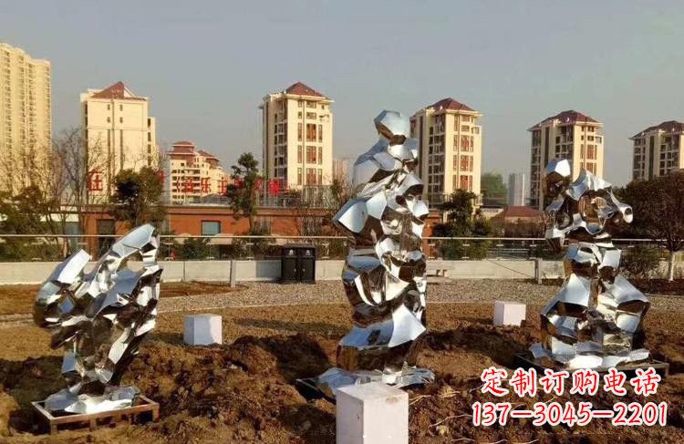 贵阳定制公园小区不锈钢太湖石雕塑