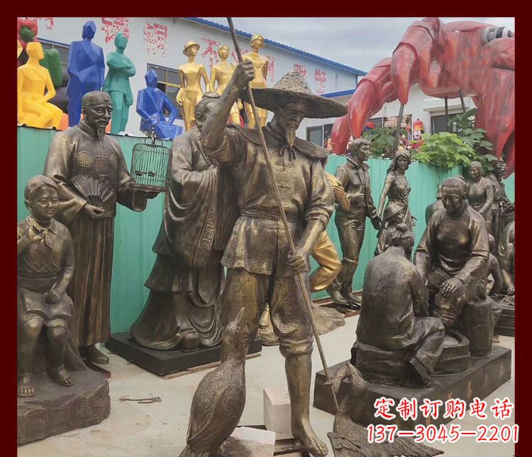 贵阳新中式鸬鹚铜雕塑
