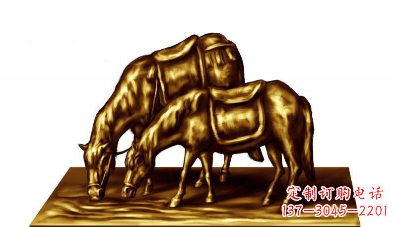 贵阳公园御马饮水动物铜雕