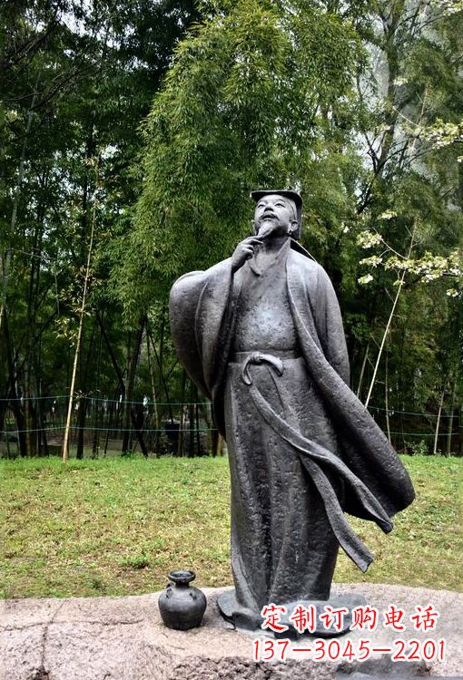 贵阳诞生于中国古代传奇的雕塑——王羲之铸铜雕塑