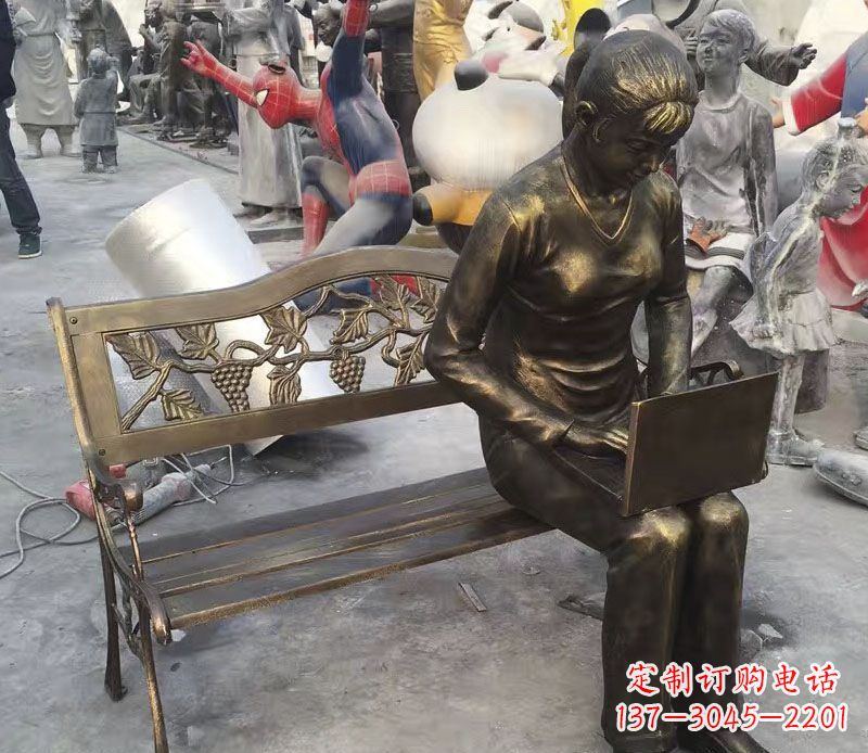 贵阳中领雕塑推出优雅可爱的女孩铜雕