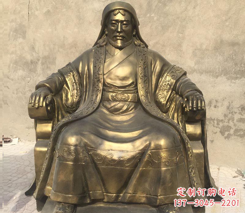 贵阳展现历史荣光的成吉思汗铜雕
