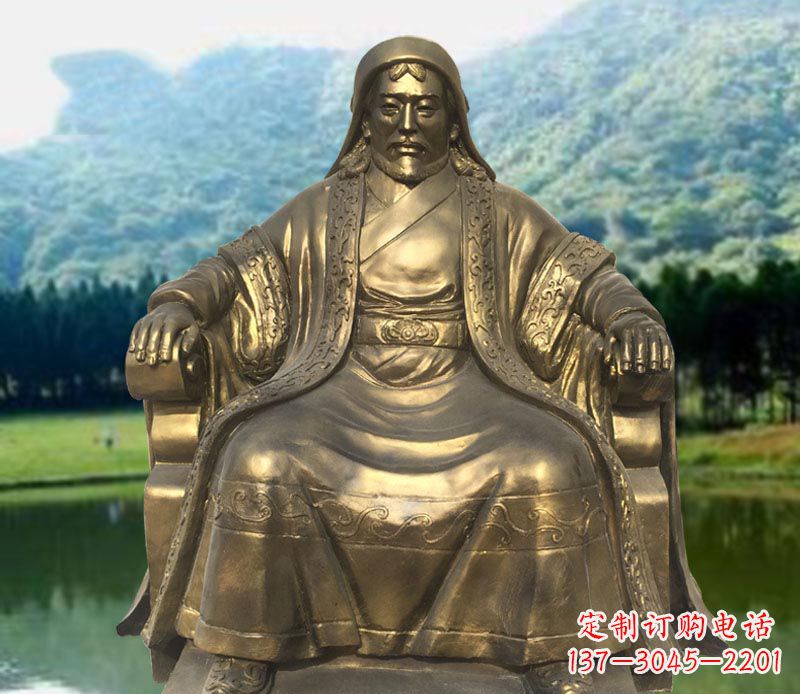 贵阳古代名人成吉思汗铜雕2