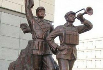 贵阳革命精神熠熠冲锋号铜雕
