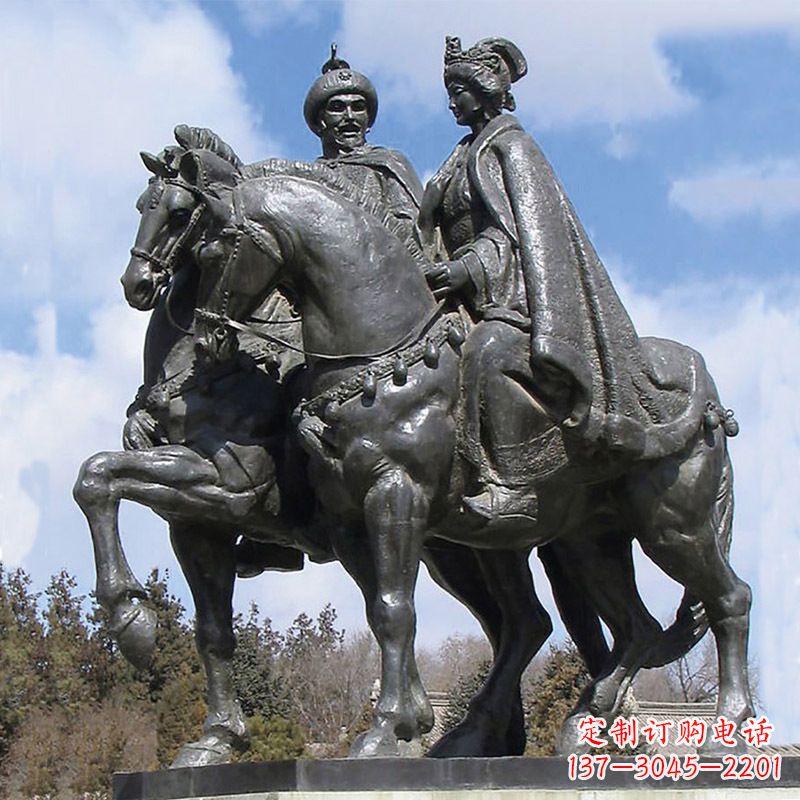 贵阳古代人物单于王昭君骑马雕塑