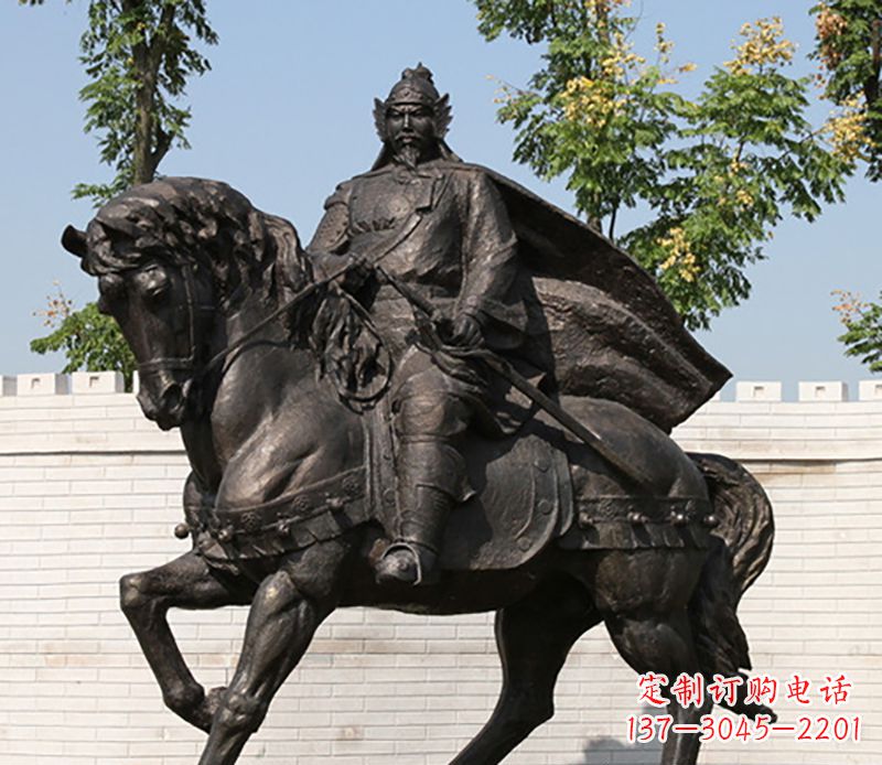 贵阳古人将军骑马骑马铜雕