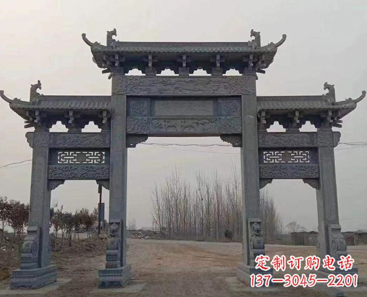 贵阳古石牌坊-手工精雕细琢牌坊雕塑