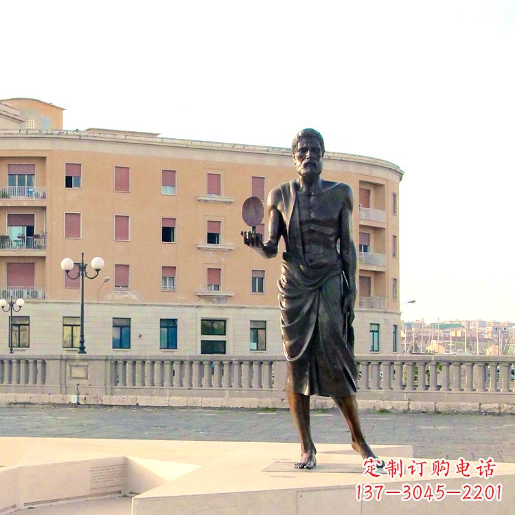 贵阳古希腊哲学家阿基米德铜雕像-广场世界名人雕塑