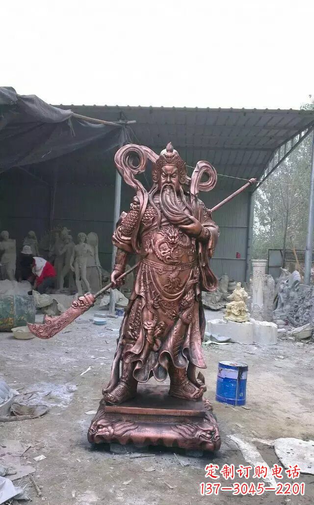 贵阳关公红铜人物铜雕