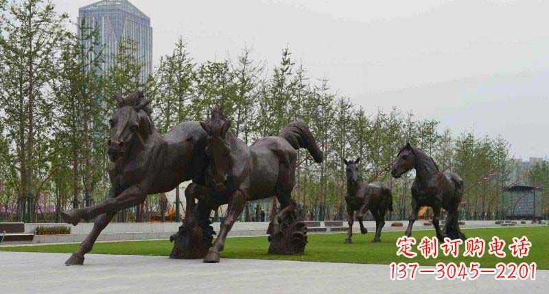 贵阳广场奔马动物铜雕