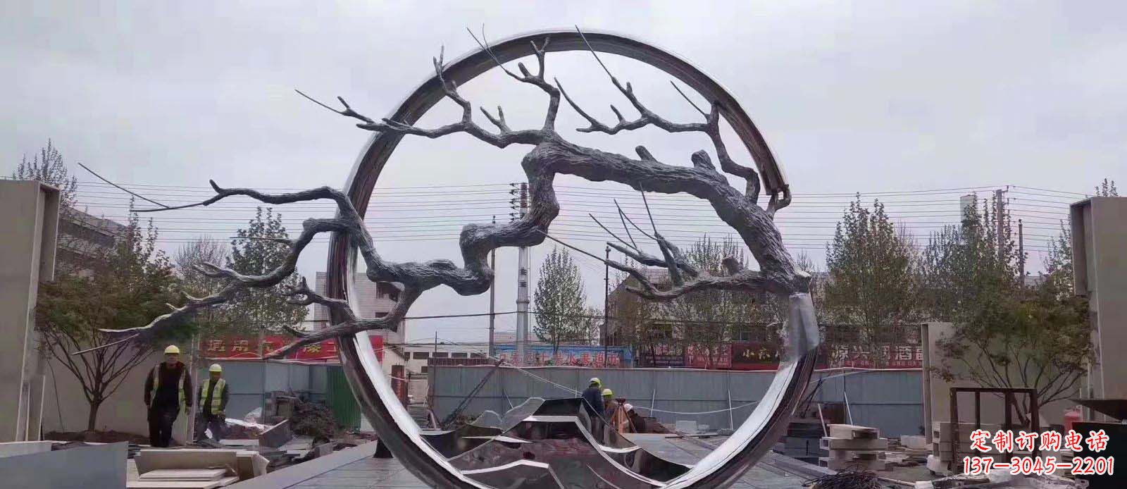 贵阳精致不锈钢抽象树枝雕塑