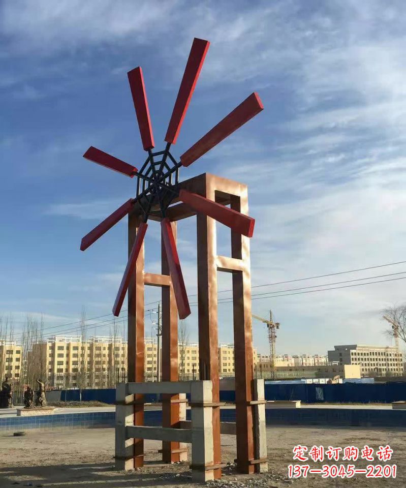 贵阳广场不锈钢大型风车雕塑