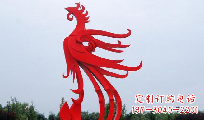 贵阳广场不锈钢凤凰雕塑 (3)