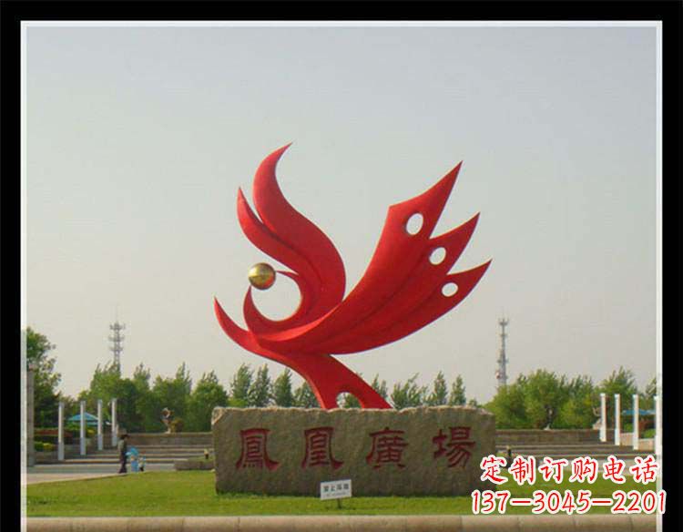 贵阳广场不锈钢凤凰装饰雕塑