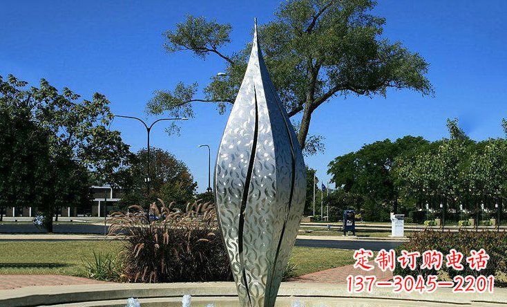 贵阳锦绣花骨朵不锈钢喷泉雕塑