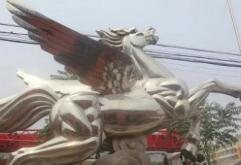 贵阳流畅优美的不锈钢飞马雕塑