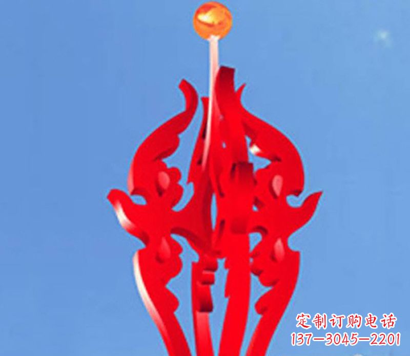 贵阳中领雕塑出品:不锈钢火苗抽象雕塑