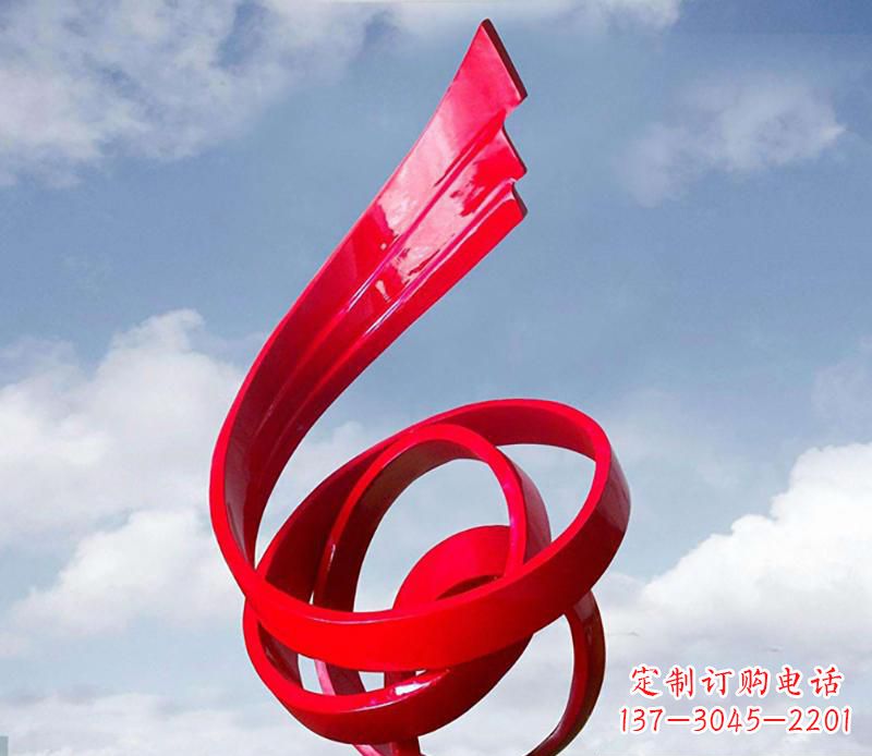 贵阳广场不锈钢飘带翅膀抽象雕塑