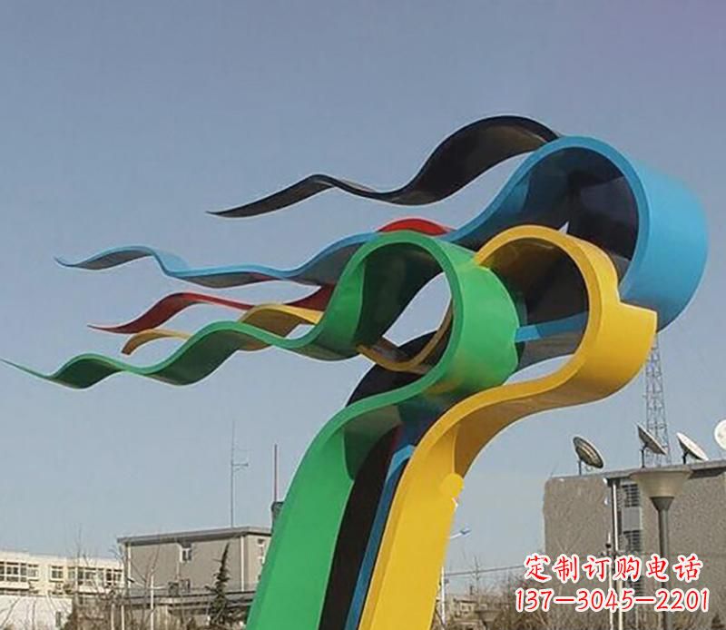 贵阳广场不锈钢飘带景观雕塑22