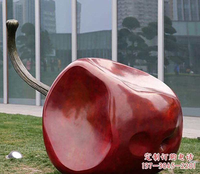 贵阳广场不锈钢苹果雕塑