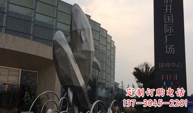 贵阳广场抽象海豚不锈钢雕塑