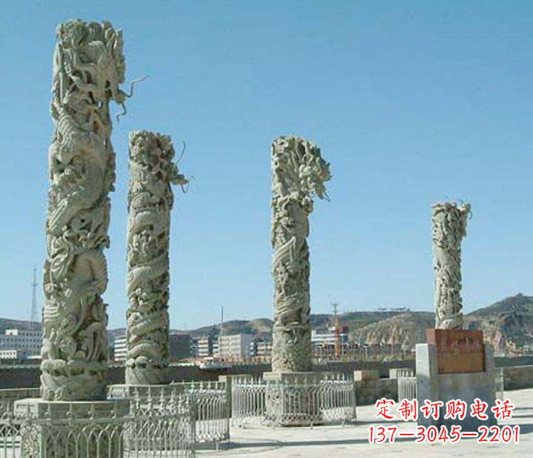 贵阳中领雕塑的大理石盘龙柱景观石雕
