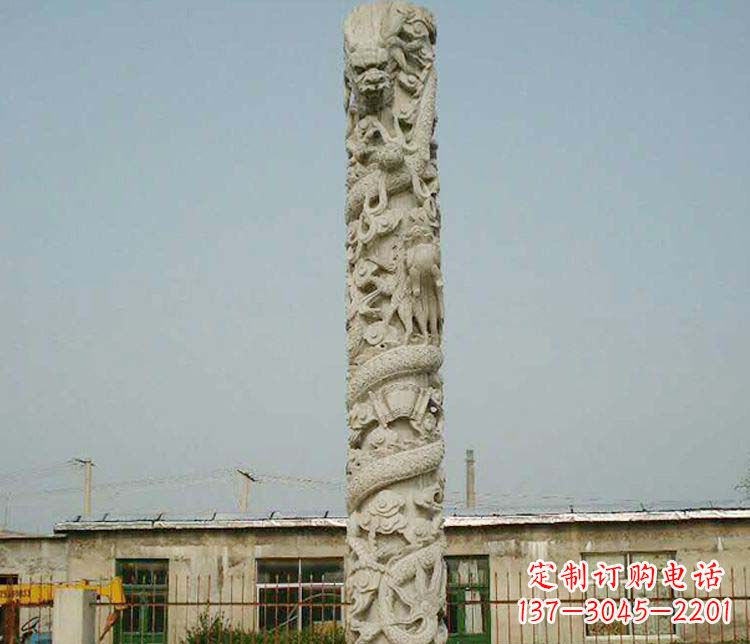 贵阳中领雕塑——独具特色的大理石盘龙柱雕塑