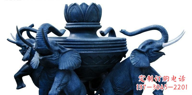 贵阳广场大象莲花鼎景观铜雕