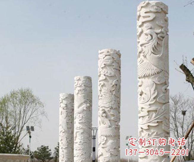 贵阳尊贵优雅,凤凰浮雕龙柱景观石雕