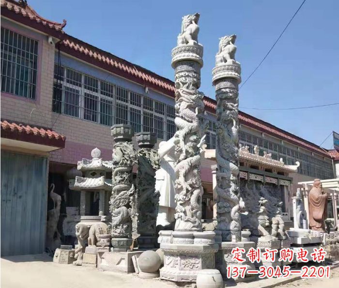 贵阳广场景观大理石龙柱石雕_1