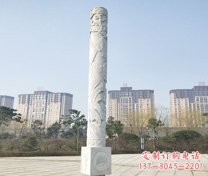 贵阳广场景观大理石龙柱石雕_2 (2)