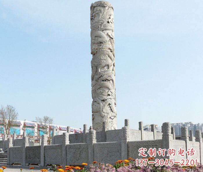 贵阳广场景观大理石龙柱石雕_1 (2)