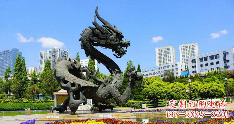 贵阳广场龙戏珠景观铜雕