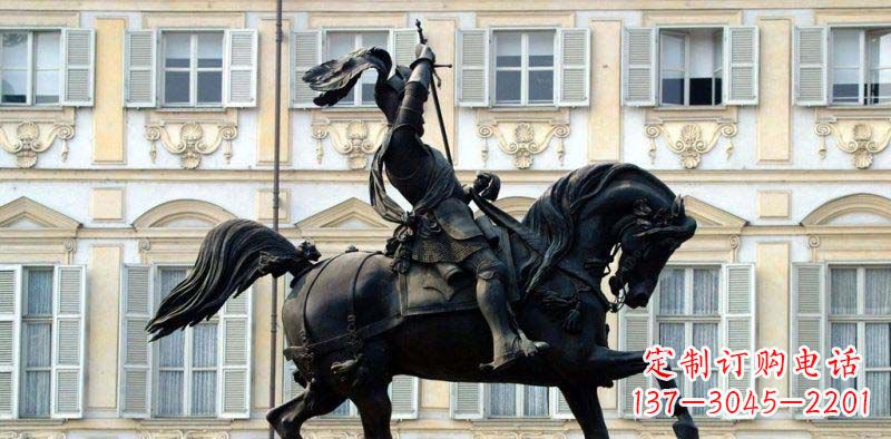 贵阳中领雕塑-大型罗马士兵骑马铜雕