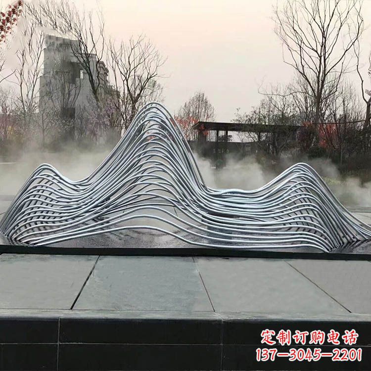 贵阳广场水景不锈钢假山
