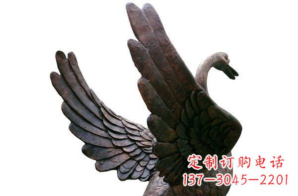 贵阳中领雕塑|优雅大气的铜雕天鹅