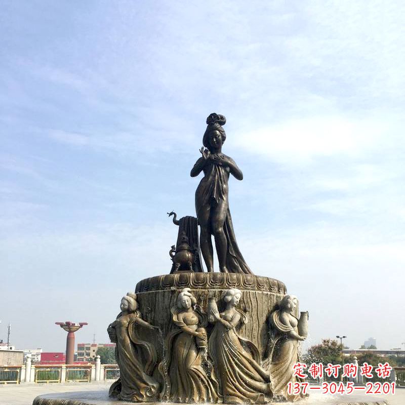 贵阳贵妃出浴景观雕塑-城市园林历史人物中国古代四大美女大象