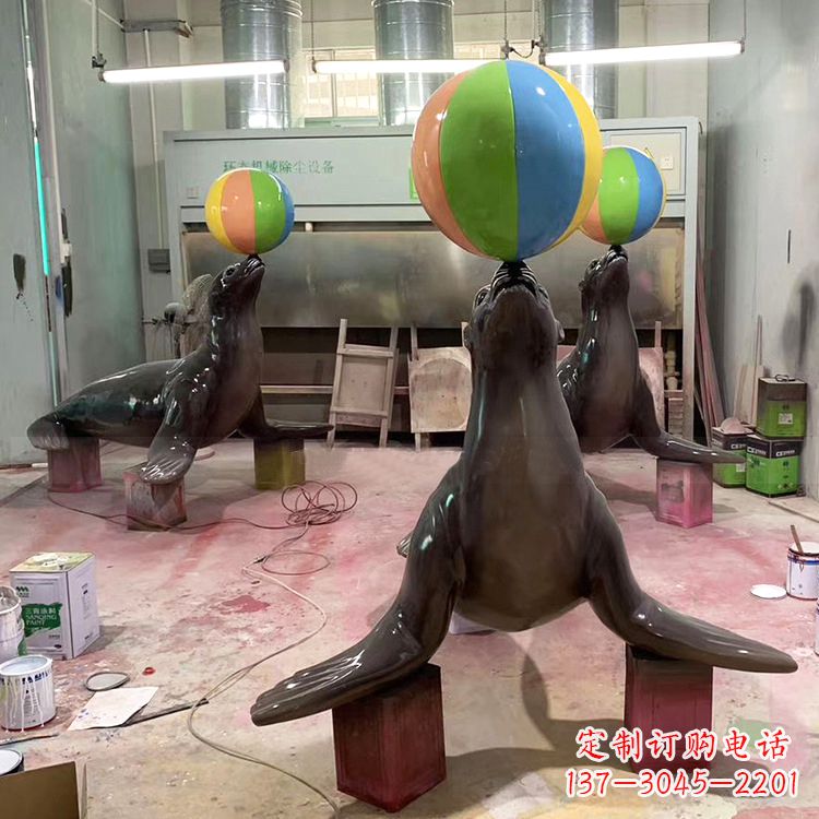 贵阳海豹玻璃钢雕塑