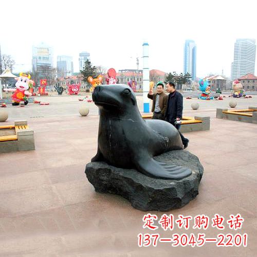 贵阳海豹石雕塑，精美纯手工制作