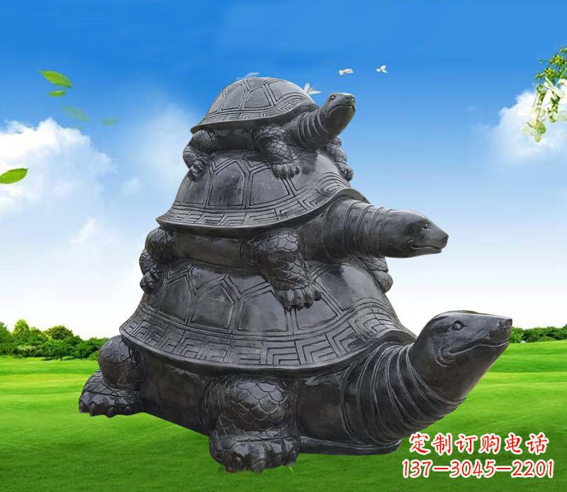 贵阳重现经典，海龟母子石雕动物摆件