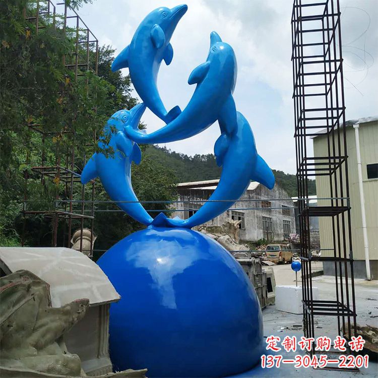贵阳海豚钢筋玻璃景观雕塑
