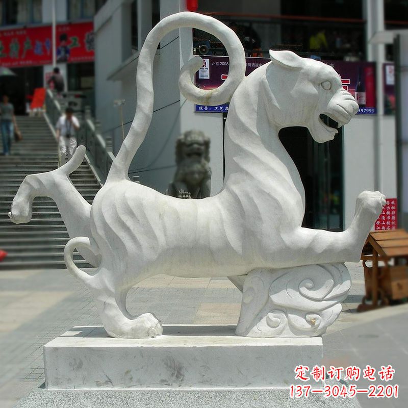 贵阳汉白玉白虎雕塑
