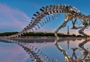 贵阳魅力无穷的不锈钢恐龙骨架雕塑