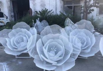 贵阳广场不锈钢镂空花朵雕塑