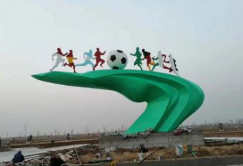 贵阳中领雕塑-不锈钢足球运动雕塑