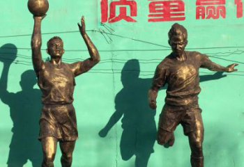 贵阳广场铜雕打篮球小品人物雕塑